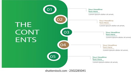 Table of content template a4 page print business profile annual report brochure catalog corporate Landscape Layout Portfolio Abstract Presentation leaflet Webpage Creative PowerPoints magazine