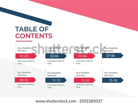 Table of content template a4 page print business profile annual report brochure catalog corporate Landscape Layout Portfolio Abstract Presentation leaflet Webpage Creative PowerPoints magazine