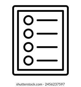 Table Of Content Vector Line Icon Design