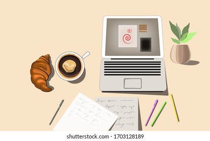 It is table of a creative person who generates new ideas and writes them on paper. Laptop is a tool to visualise new ideas.