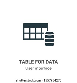 Table for data vector icon on white background. Flat vector table for data icon symbol sign from modern user interface collection for mobile concept and web apps design.