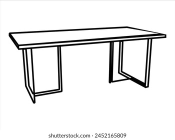 Table design outline illustration vector