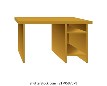 Table desk 3d vector with brown color