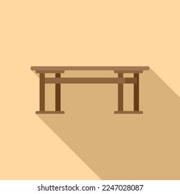 Table desk icon flat vector. Round furniture. Interior modern