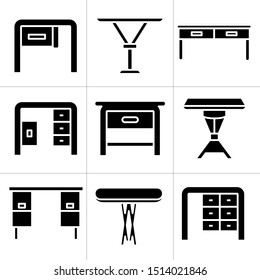table and desk icons set