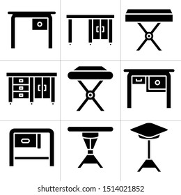 table and desk icons set