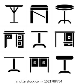 table and desk icons set