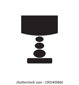 Table or desktop lamp for bedroom, office, living room isolated flat vector icon