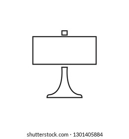 Table or desktop lamp for bedroom, office, living room isolated flat vector icon