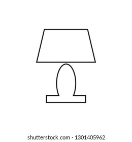 Table or desktop lamp for bedroom, office, living room isolated flat vector icon