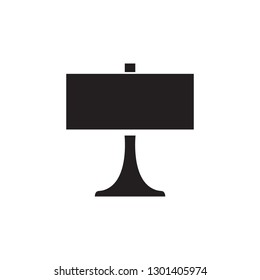 Table or desktop lamp for bedroom, office, living room isolated flat vector icon