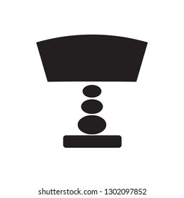 Table or desktop lamp for bedroom, office, living room isolated flat vector icon