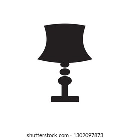 Table or desktop lamp for bedroom, office, living room isolated flat vector icon