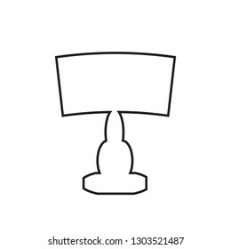 Table or desktop lamp for bedroom, office, living room isolated flat vector icon