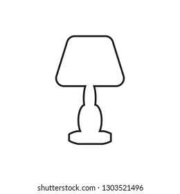 Table or desktop lamp for bedroom, office, living room isolated flat vector icon