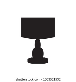 Table or desktop lamp for bedroom, office, living room isolated flat vector icon