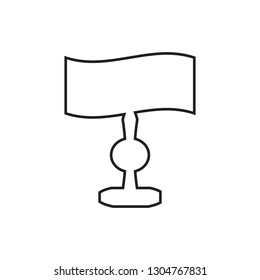 Table or desktop lamp for bedroom, office, living room set of isolated flat vector icon