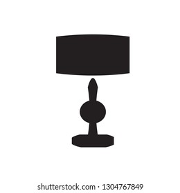 Table or desktop lamp for bedroom, office, living room set of isolated flat vector icon