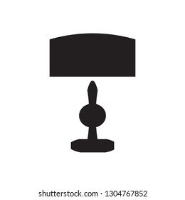 Table or desktop lamp for bedroom, office, living room set of isolated flat vector icon