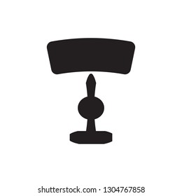 Table or desktop lamp for bedroom, office, living room set of isolated flat vector icon