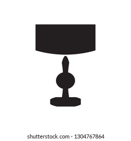 Table or desktop lamp for bedroom, office, living room set of isolated flat vector icon