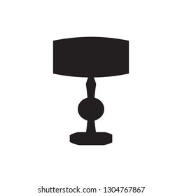 Table or desktop lamp for bedroom, office, living room set of isolated flat vector icon