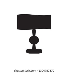 Table or desktop lamp for bedroom, office, living room set of isolated flat vector icon