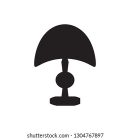 Table or desktop lamp for bedroom, office, living room set of isolated flat vector icon