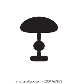 Table or desktop lamp for bedroom, office, living room set of isolated flat vector icon