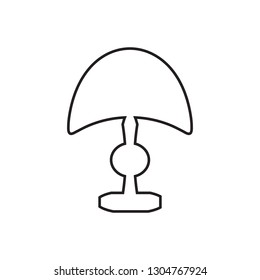 Table or desktop lamp for bedroom, office, living room set of isolated flat vector icon