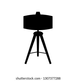 Table or desktop lamp for bedroom, office, living room set of isolated flat vector icon
