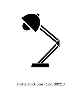 Table or desktop lamp isolated flat vector icon on white background
