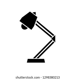 Table or desktop lamp isolated flat vector icon on white background
