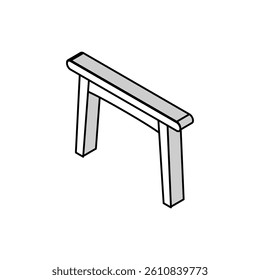 table dinning isometric icon vector. table dinning sign. isolated symbol illustration
