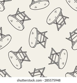 table doodle seamless pattern background