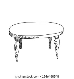Table doodle vector hand drawn illustration