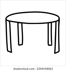 Table doodle vector illustration isolated on white background