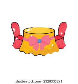 Table doodle vector outline Sticker. EPS 10 file