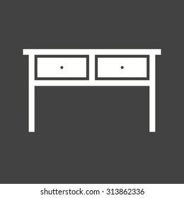 Table, drawer, home icon vector image.Can also be used for furniture design. Suitable for mobile apps, web apps and print media.