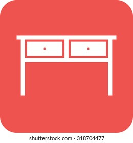 Table, drawer, home icon vector image.Can also be used for furniture design. Suitable for mobile apps, web apps and print media.