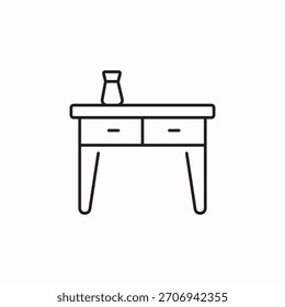 table drawer vase icon sign vector