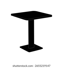 table drawing black silhouette with white background 05