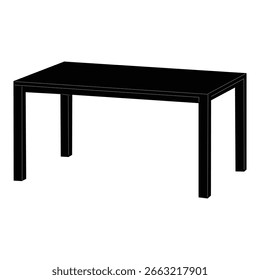 Silueta negra del dibujo de la tabla con el fondo blanco 10
