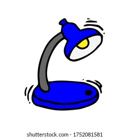 Table electric lamp with a bulb, vector illustration.