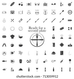 Table etiquette black icon on the white background restaurant cafe set Flat vector illustration
