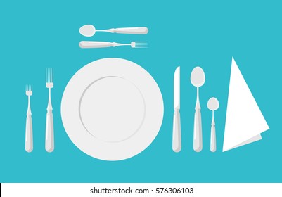 Table etiquette. Cutlery. Forks, spoons and knives