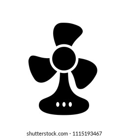 Table fan black monochrome simple icon, vector illustration isolated on white background