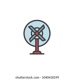 Table fan filled outline icon, line vector sign, linear colorful pictogram isolated on white. Blower symbol, logo illustration. Pixel perfect vector graphics