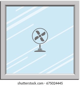 Table fan icon. Air conditioner.