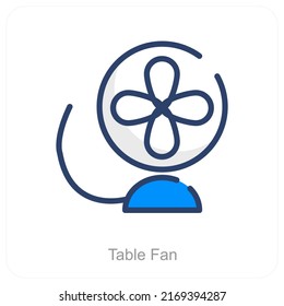 Table Fan And Fan Icon Concept